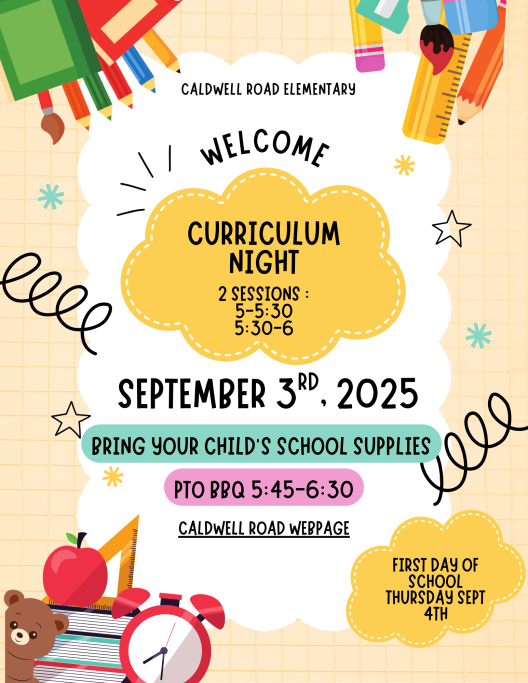 Curriculum Night poster and info